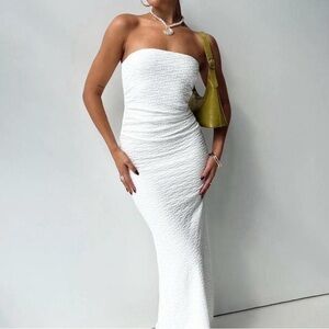 Princess Polly Strapless White Floral Dress